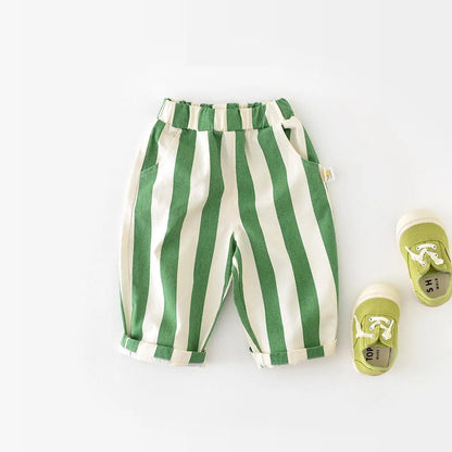 Billie Stripe Pant Green